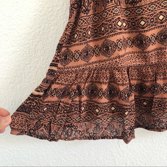F21 | Rust colored peplum tribal print top - Picture 3 of 7